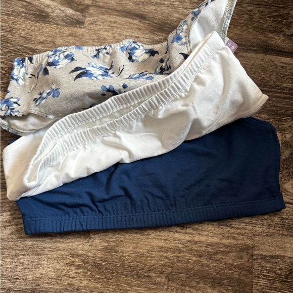 Fruit of the Loom Blue Floral 3 bralette - Picture 2 of 3